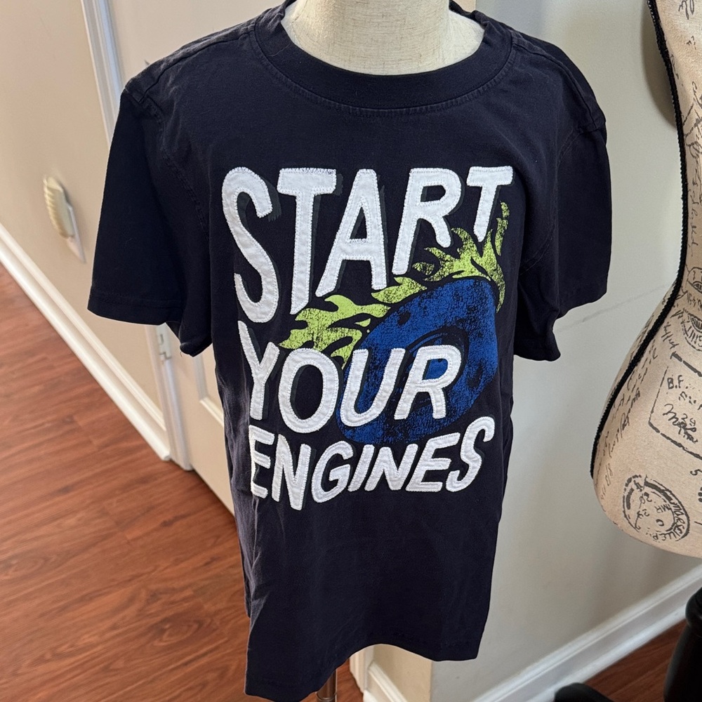 🏎️ Gymboree Navy 'Start Your Engines' Tee 🏁